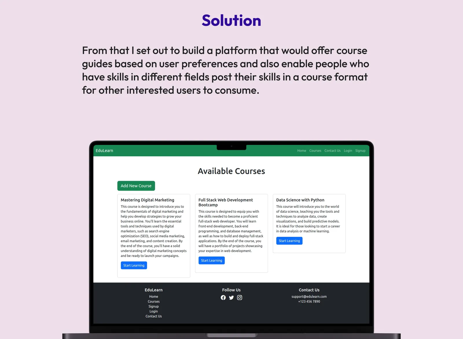 EduLearn Platform screen 3 of 5