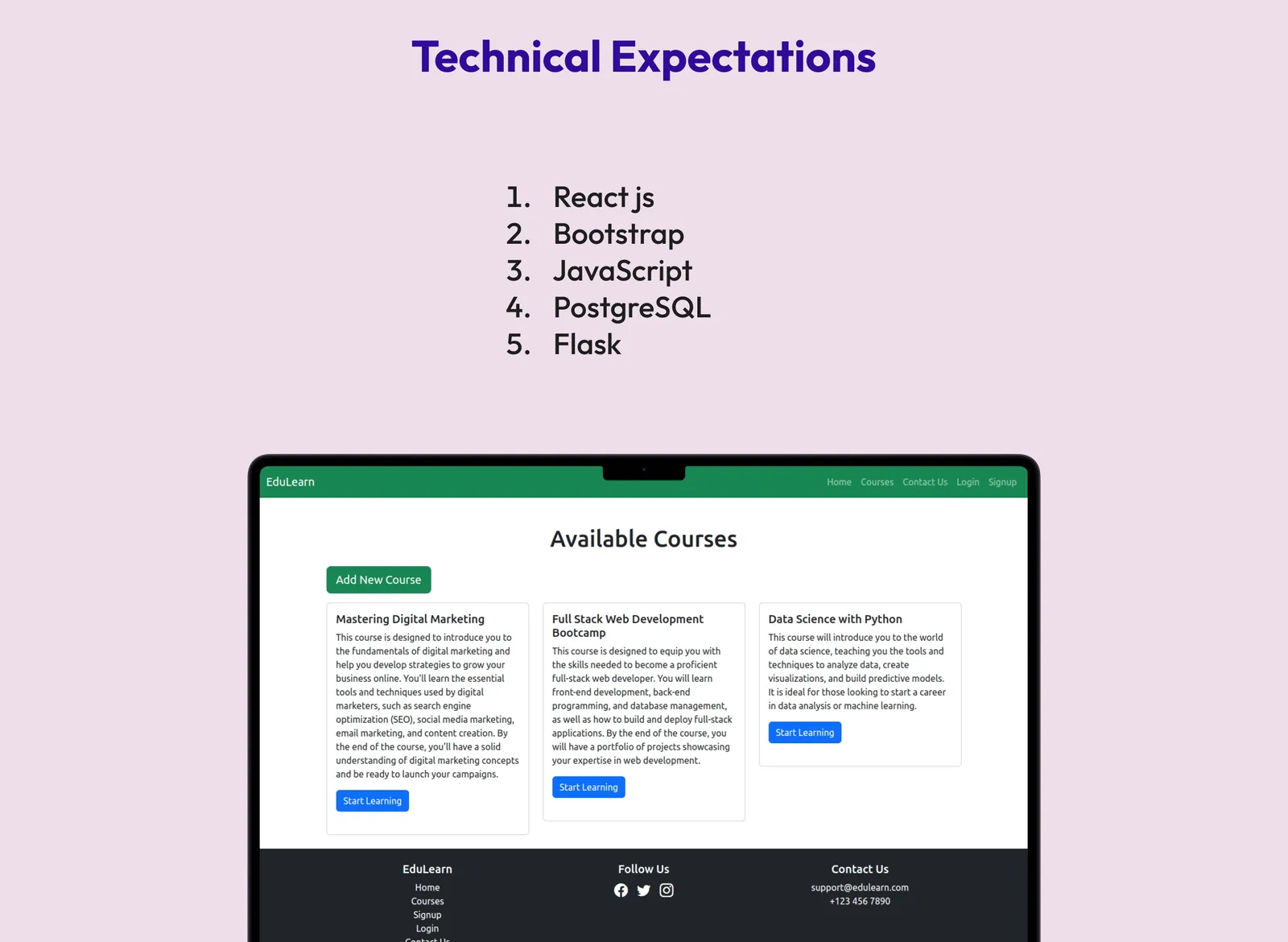 EduLearn Platform screen 5 of 5