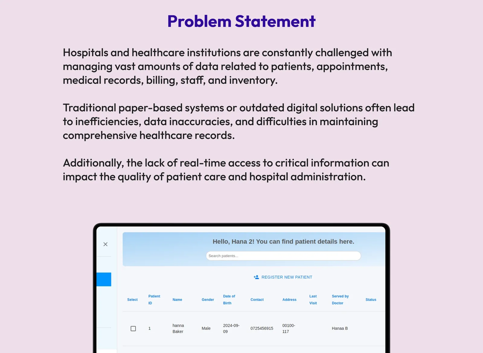 Hospital Management System screen 2 of 5
